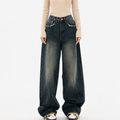 Women's Dark Wash Baggy Boyfriend Jeans