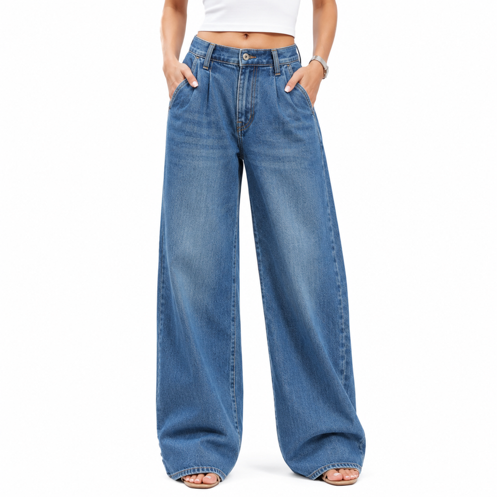 Women's Relaxed Fit Wide Leg Jeans | Casual Style