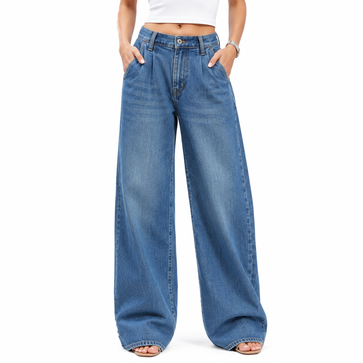 Women's Relaxed Fit Wide Leg Jeans | Casual Style