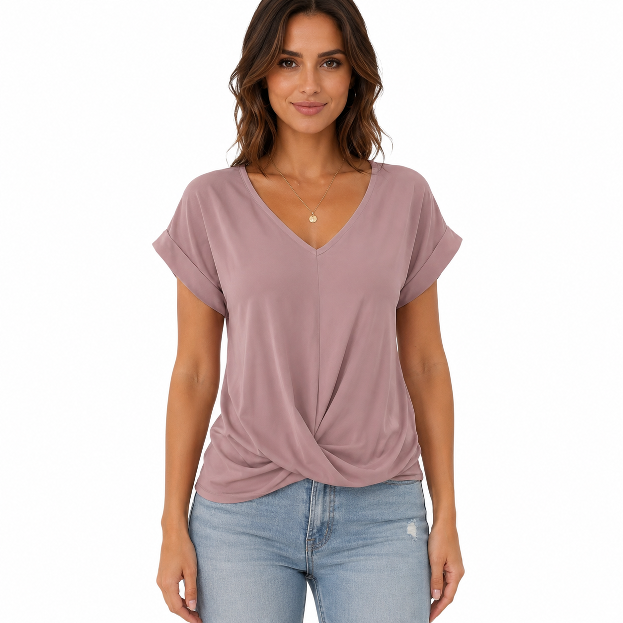 Women's Short Sleeve Casual V-Neck T-Shirt
