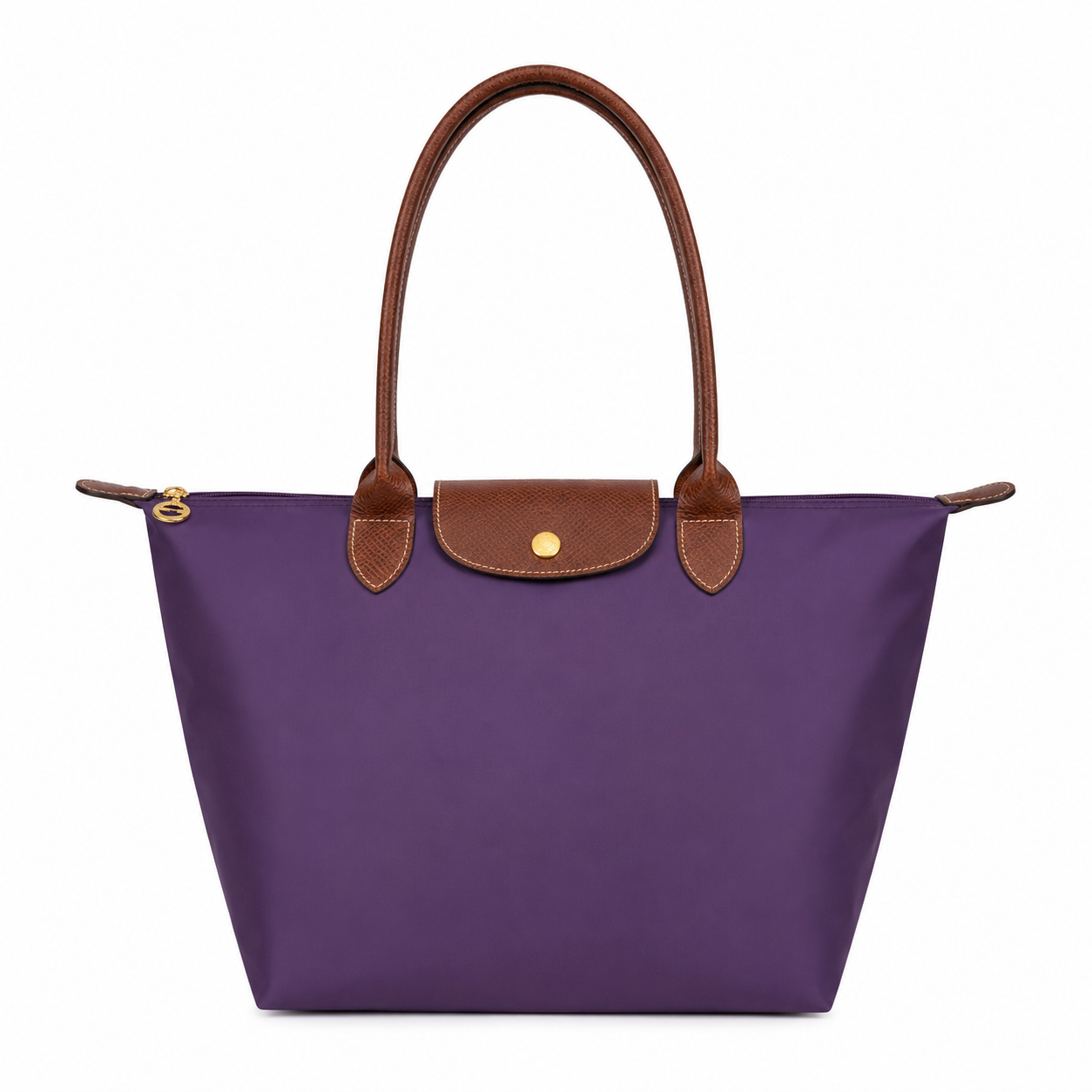 Women's Shoulder Handbag with Button Closure