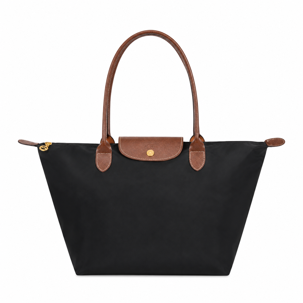 Women's Shoulder Handbag with Button Closure