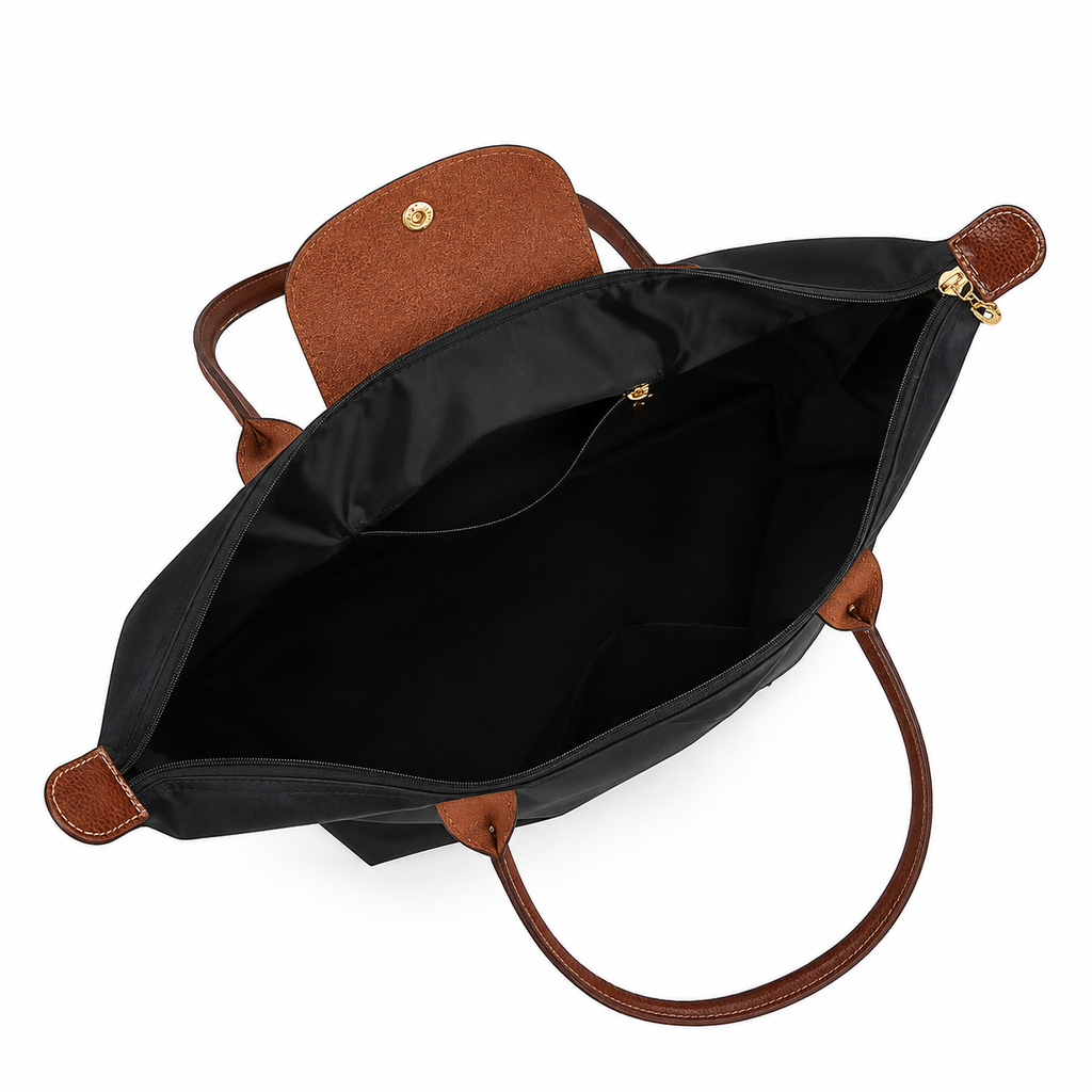 Women's Shoulder Handbag with Button Closure