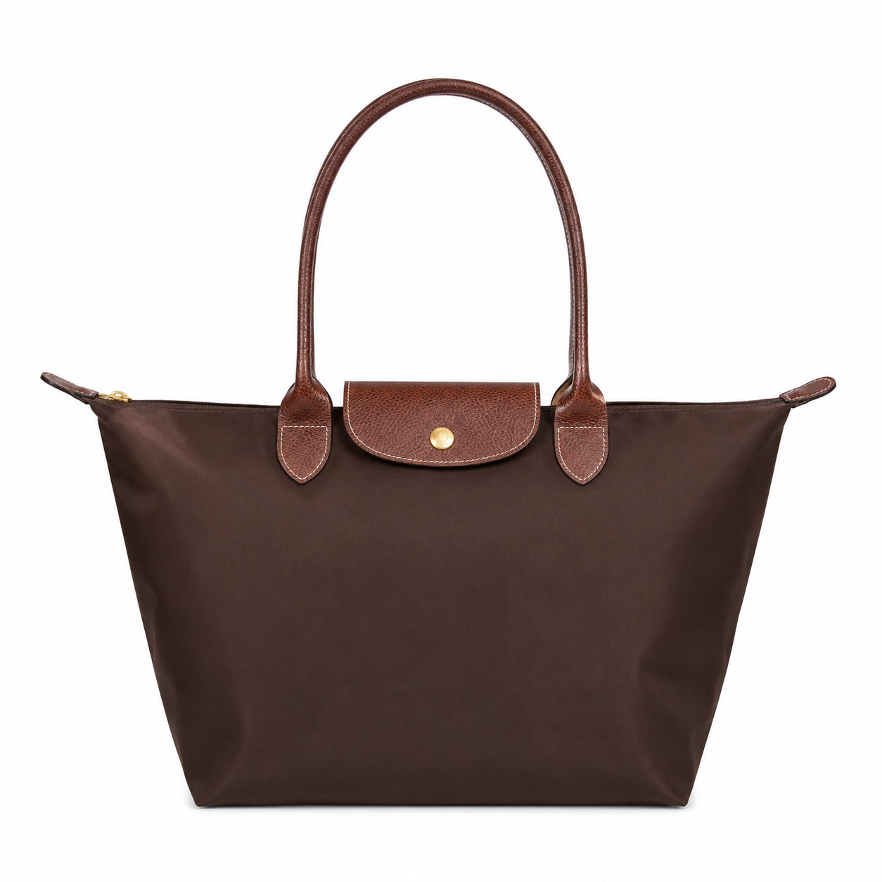 Women's Shoulder Handbag with Button Closure