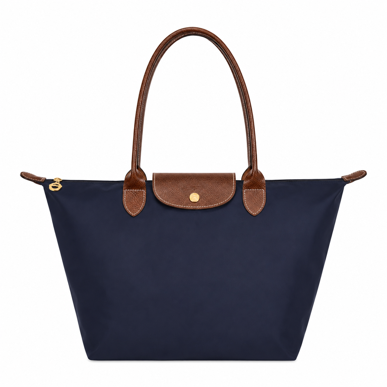 Women's Shoulder Handbag with Button Closure