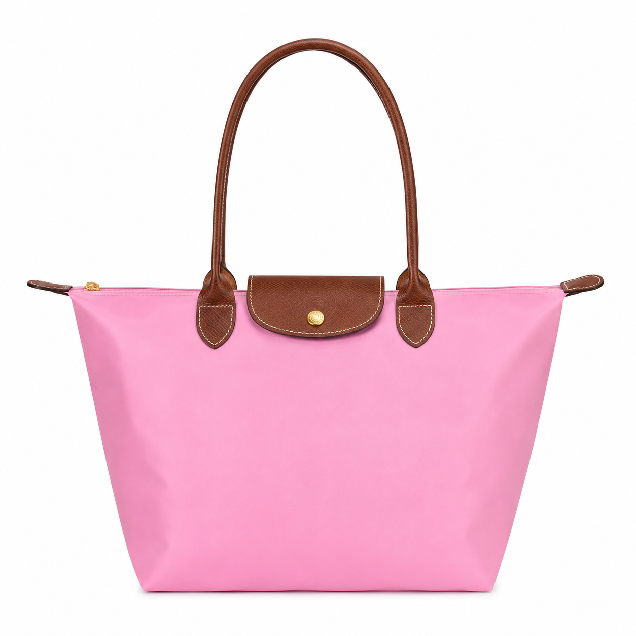 Women's Shoulder Handbag with Button Closure