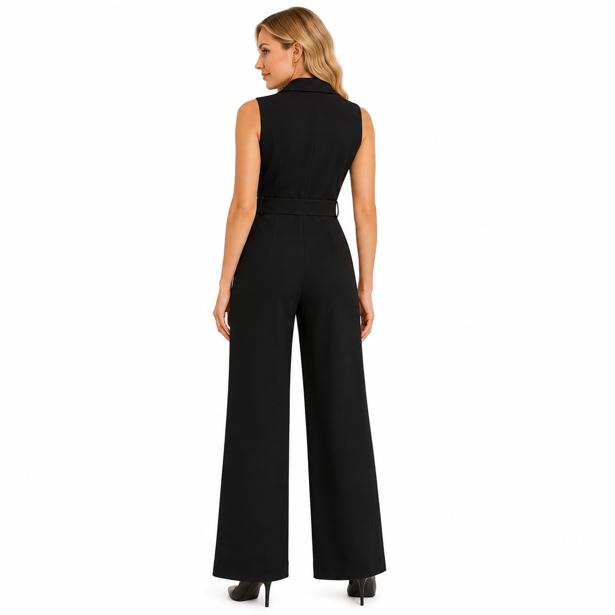 Women's Sleeveless Wrap Front Jumpsuit | Wide Leg Design