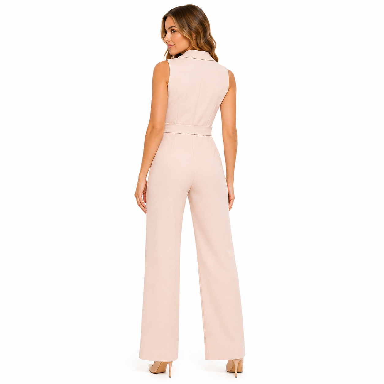 Women's Sleeveless Wrap Front Jumpsuit | Wide Leg Design
