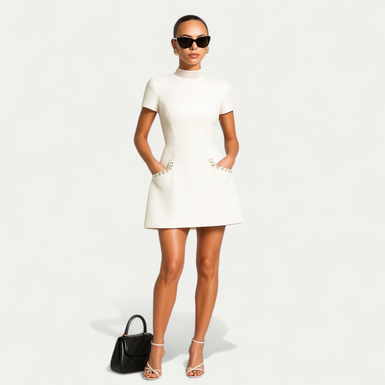 Elegant Short Sleeve Mini Dress for Women