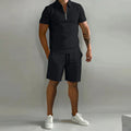 Men's Short Sleeve Polo and Drawstring Shorts Set | 2-Piece