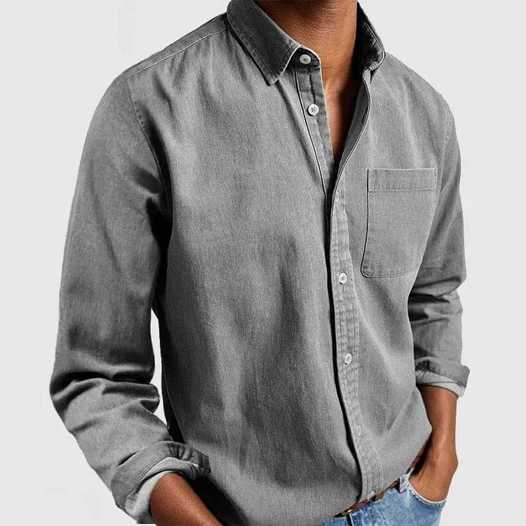Men's Long Sleeve Button Down Shirt | with Chest Pocket