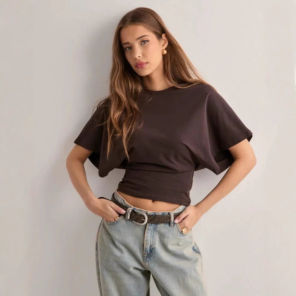 Short Sleeve Fitted T-Shirt Top for Women - Antonella