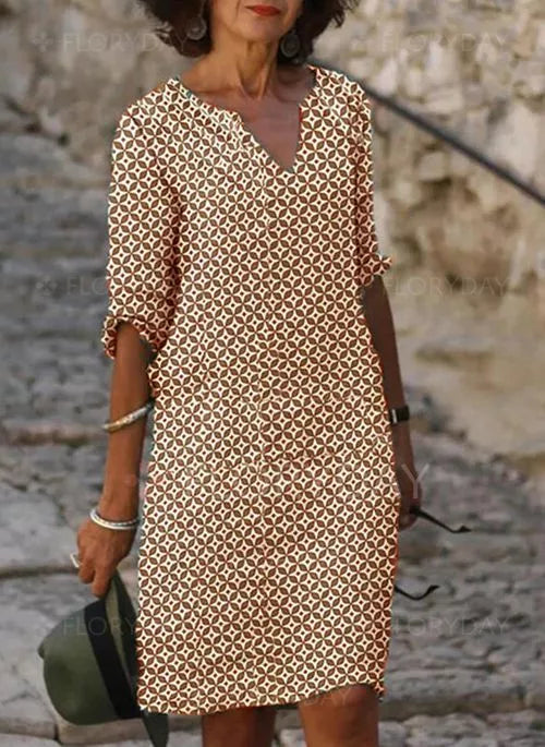 Women's Casual 3/4 Sleeve Mini Summer Dress