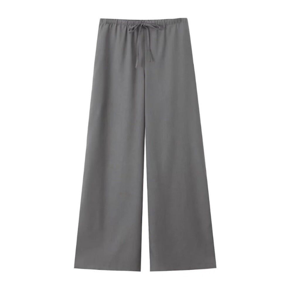 Long Sleeve Wrap Top and Wide Leg Pants for Women - Mirella