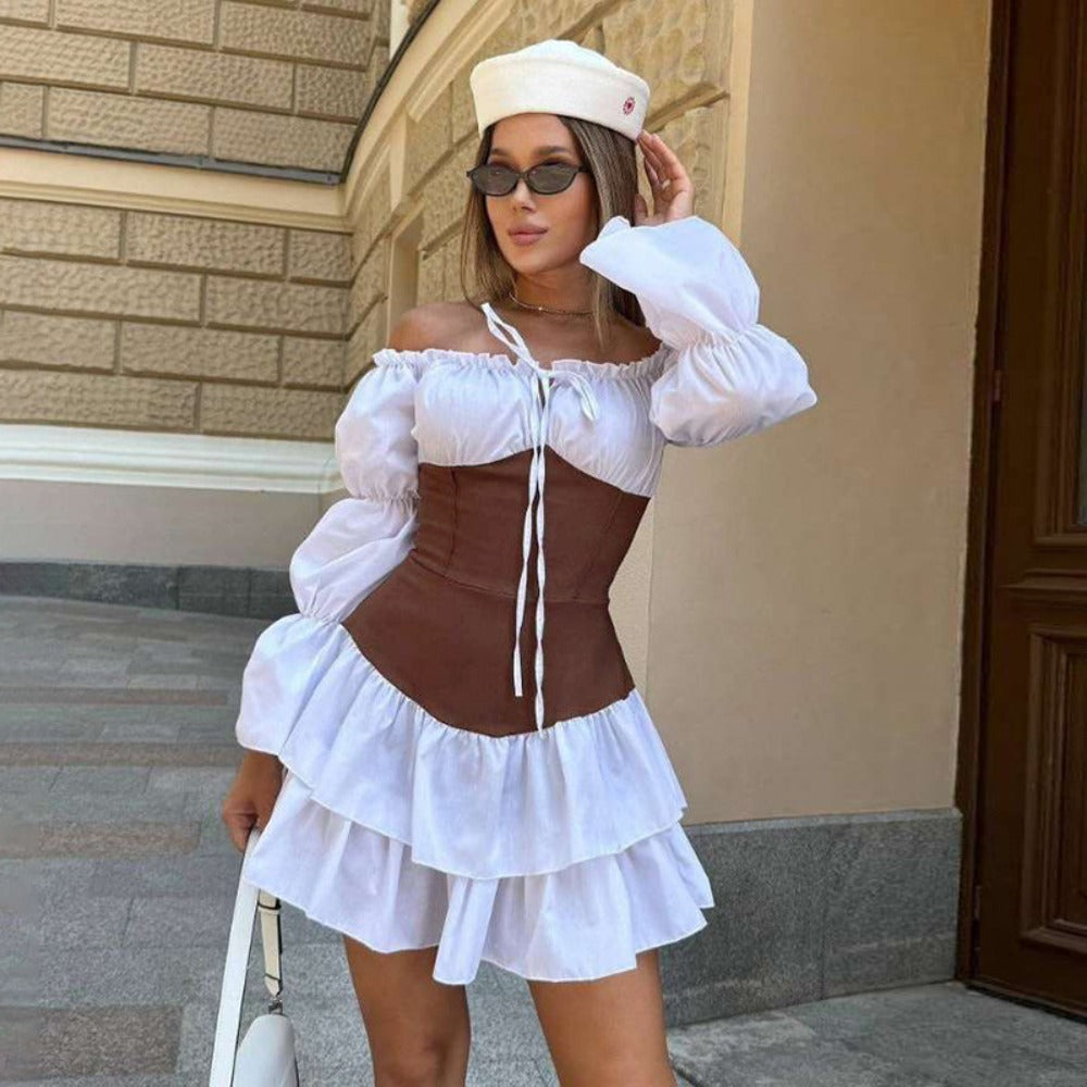 Off Shoulder Ruffle Mini Dress for Women - Laura