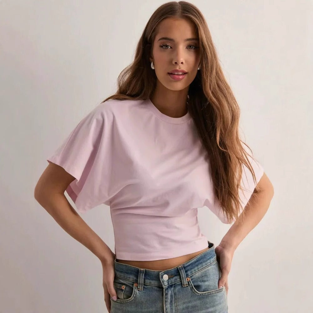 Short Sleeve Fitted T-Shirt Top for Women - Antonella