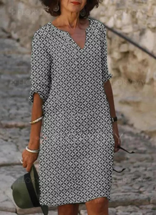 Women's Casual 3/4 Sleeve Mini Summer Dress