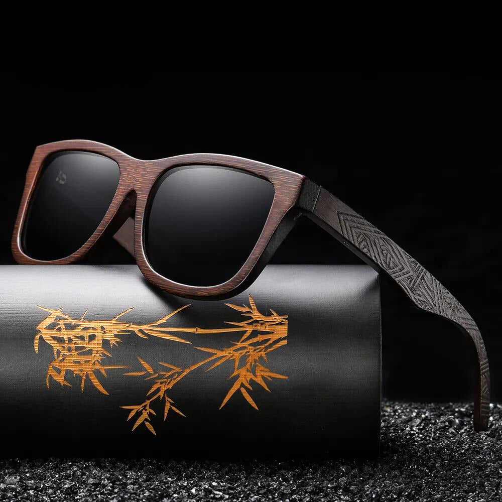 Unisex Retro Classic Wooden Frame Sunglasses | Polarized