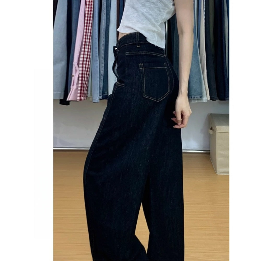 Wide Leg Denim Jeans with High Waist for Women - Nadia