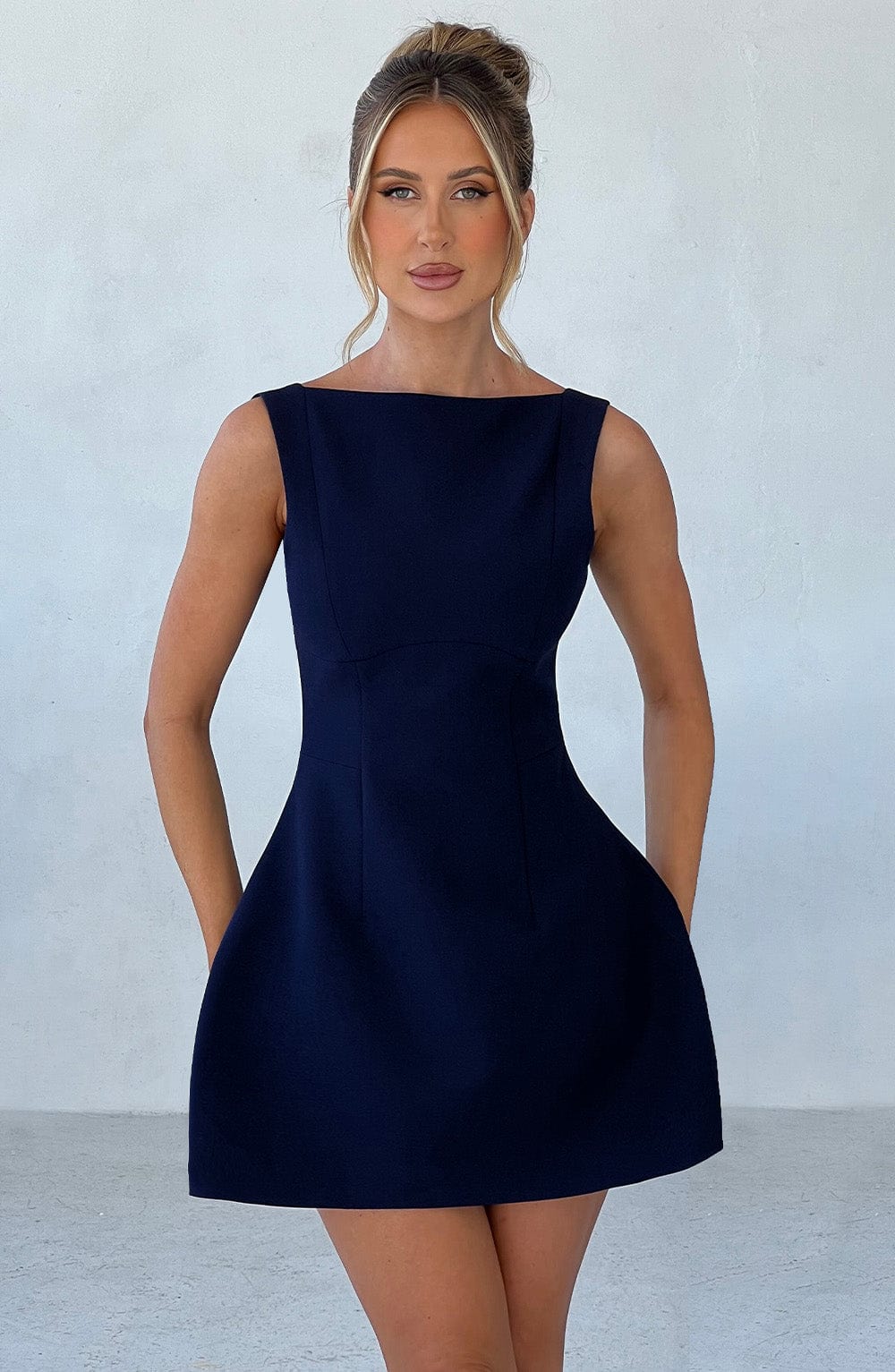 Antonella Mini Dress-Navy