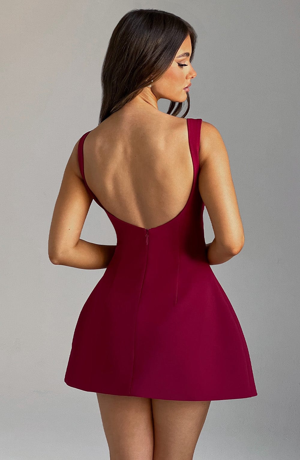 Alessandra Mini Dress-Wine