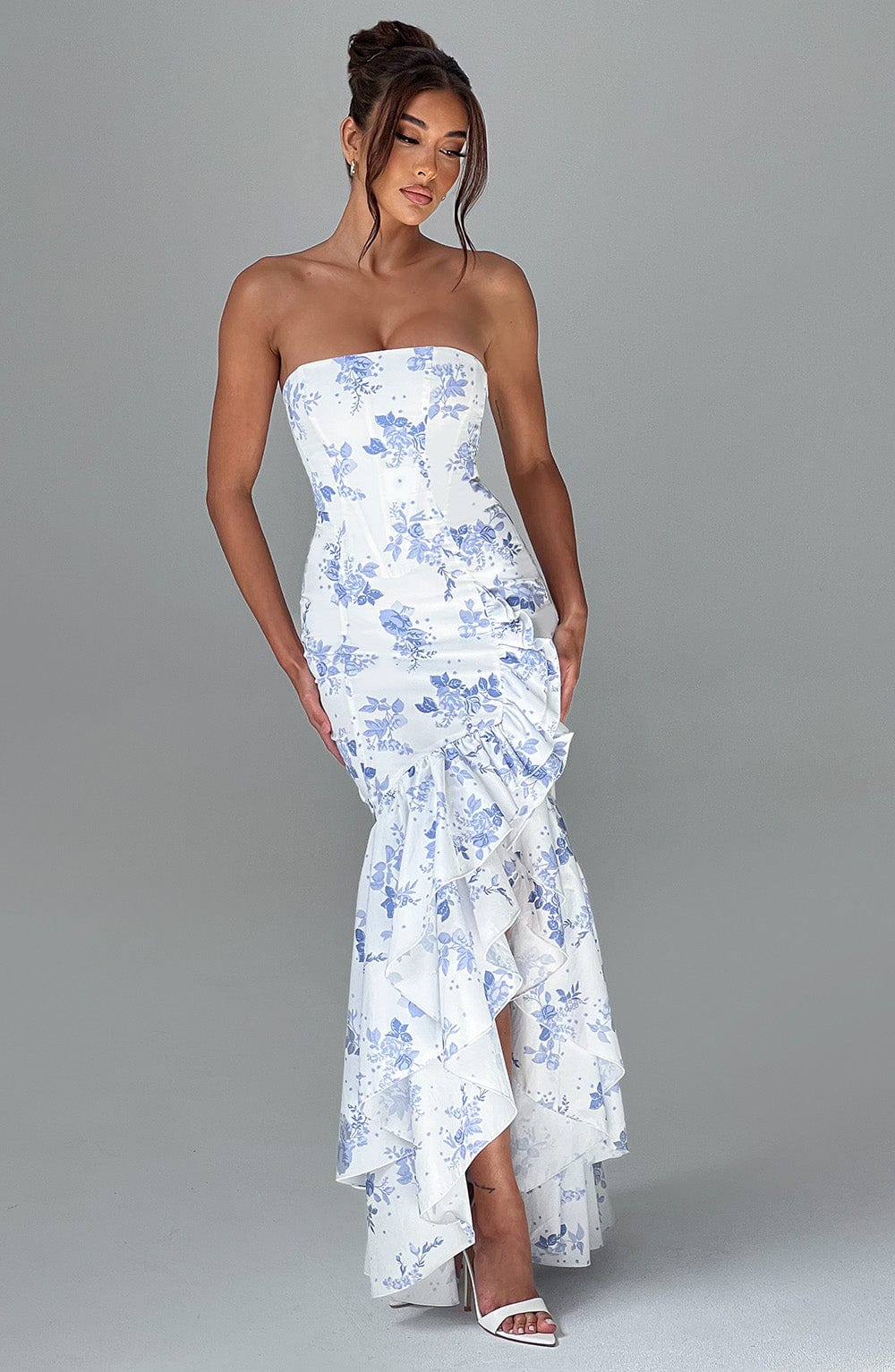Alba Maxi Dress - Blue Floral Print