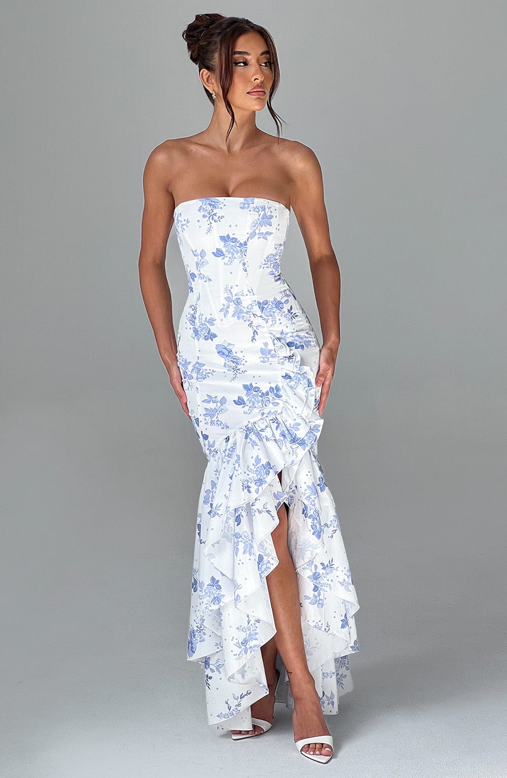 Alba Maxi Dress - Blue Floral Print
