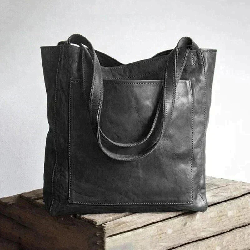 Women's Shoulder Shopper Bag with External Pocket