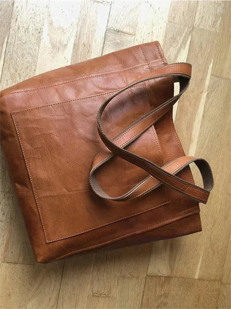 Women's Shoulder Shopper Bag with External Pocket