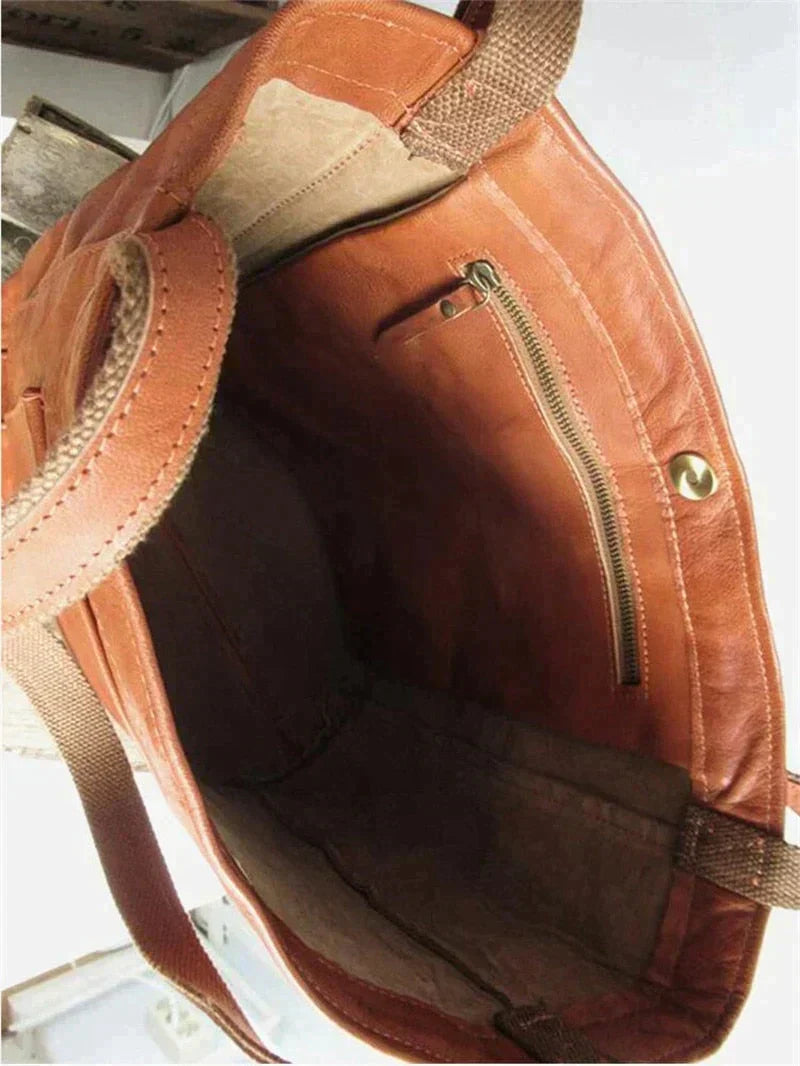 Women's Shoulder Shopper Bag with External Pocket