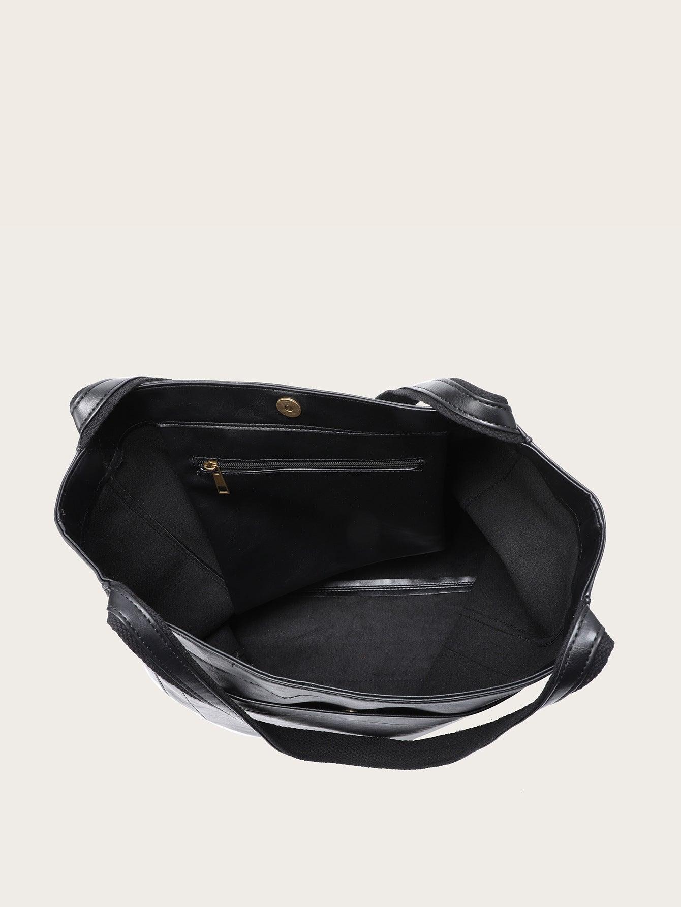 Women's Shoulder Shopper Bag with External Pocket