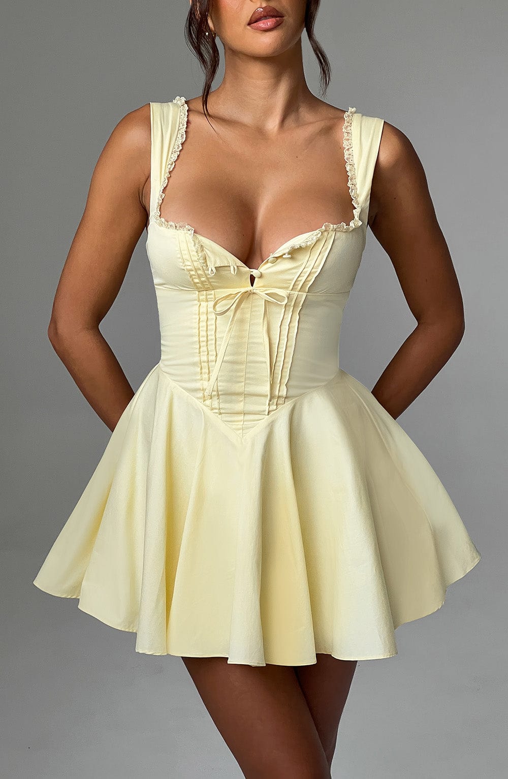 Emily Mini Dress-Lemon