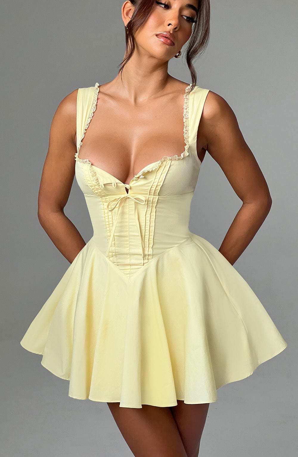 Emily Mini Dress-Lemon