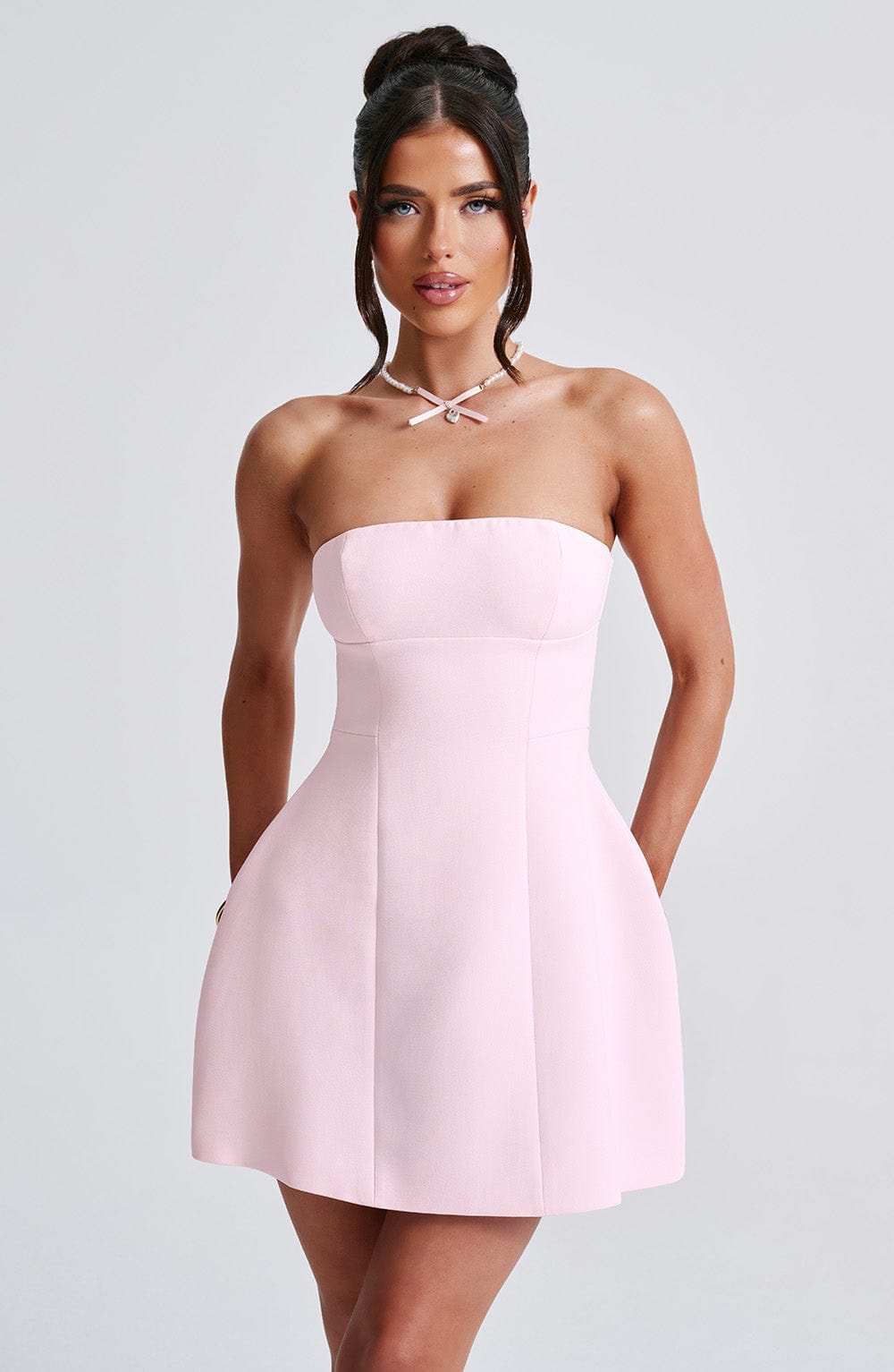 Amanda Mini Dress-Blush