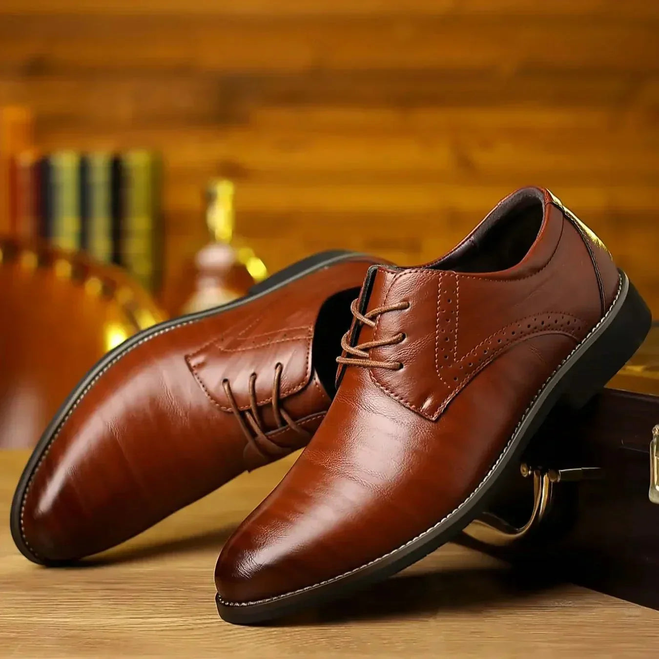 Men's Classic Lace-Up Leather Oxford Shoes