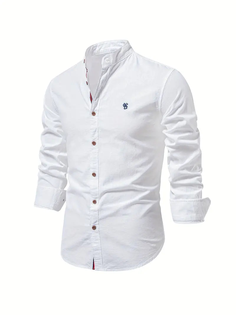 Men's Long Sleeve Stand Collar Casual Shirt