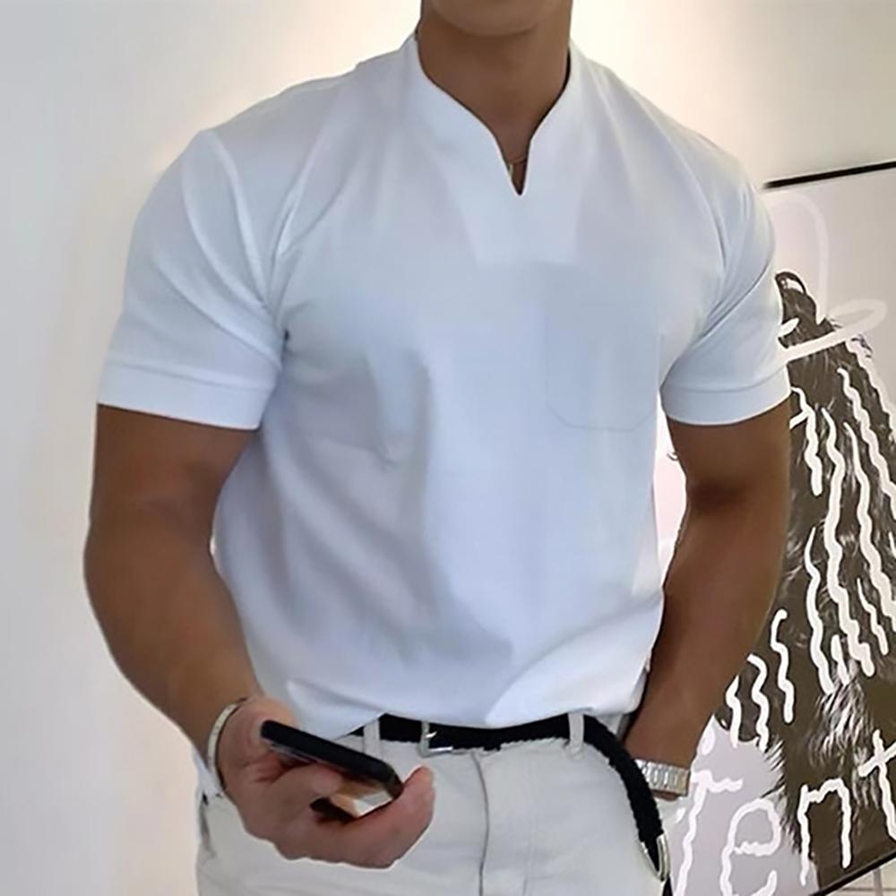Men's Slim Fit Henley T-Shirt | Short Sleeve