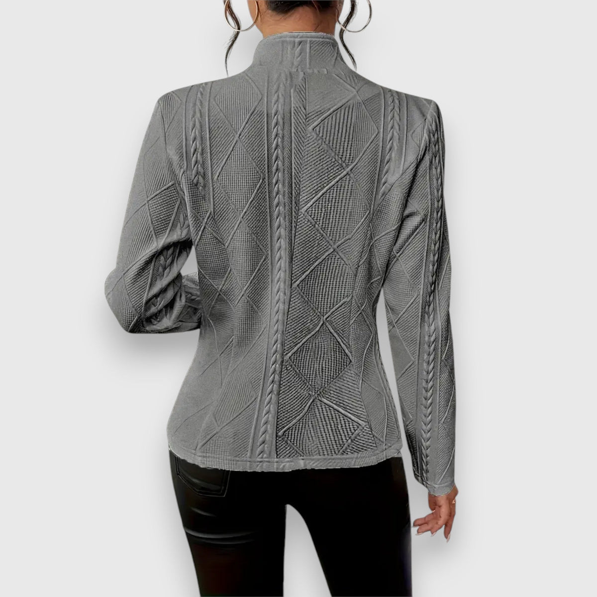 Women's Office Stand Collar Blazer Jacket | with Button Closure