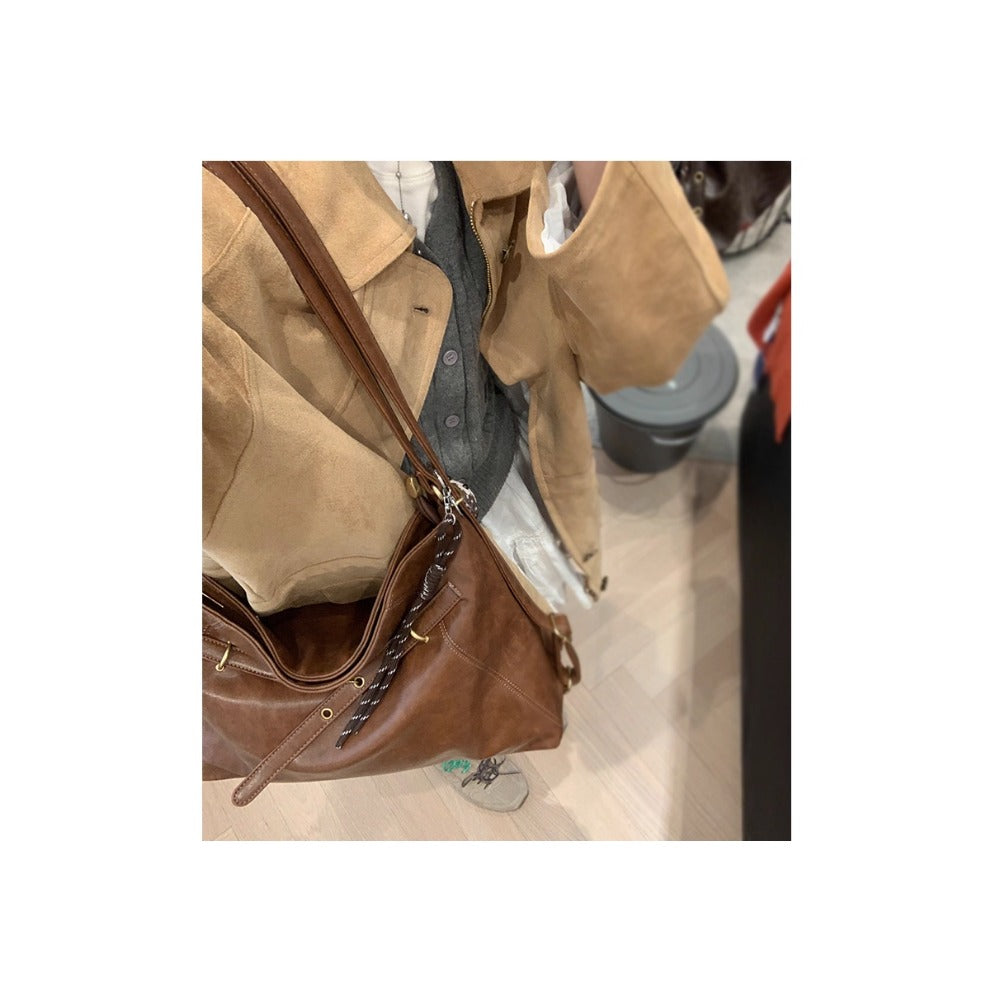 Faux Leather Shoulder Bag with Strap for Women - Chiara
