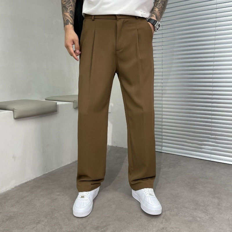 Men's Relaxed Fit Pleated Summer Pants