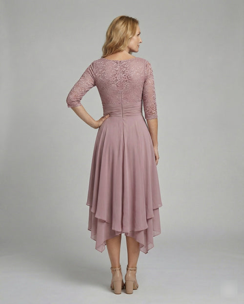 3/4 Sleeve Women's Midi Evening Dress