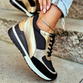 Chic Lace-Up Wedge Sneakers for Women