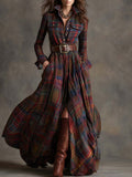 Women's Plaid Maxi Shirt Dress | Long Sleeve