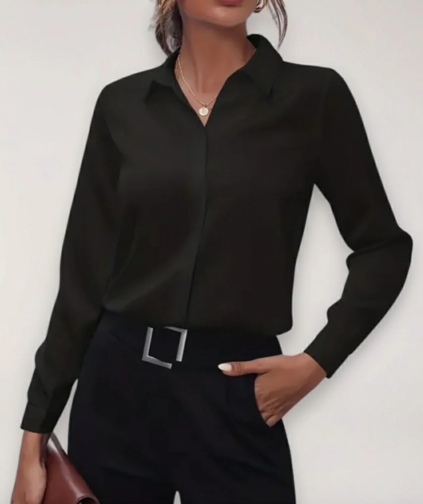 Women's Long Sleeve Formal Button-Down Blouse