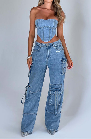 Lucia Cargo Pant - Blue