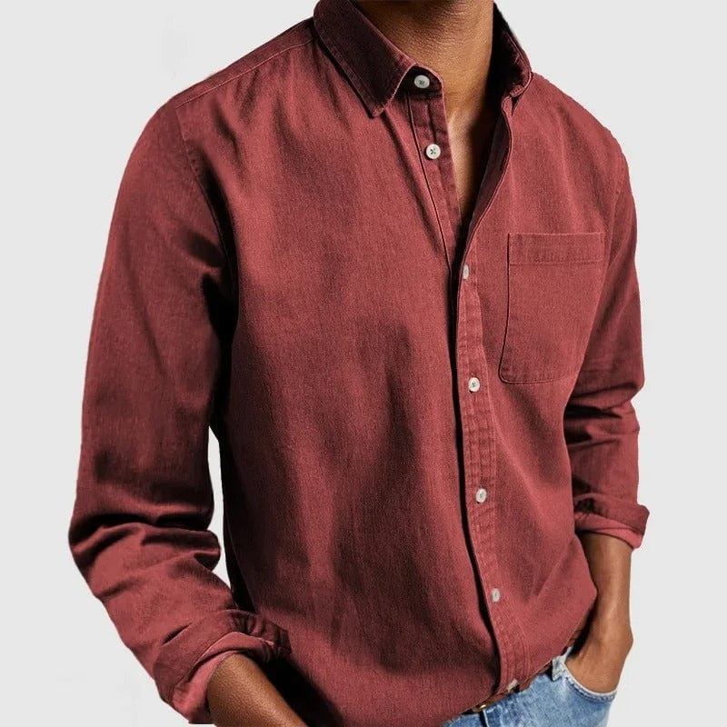Men's Long Sleeve Button Down Shirt | with Chest Pocket