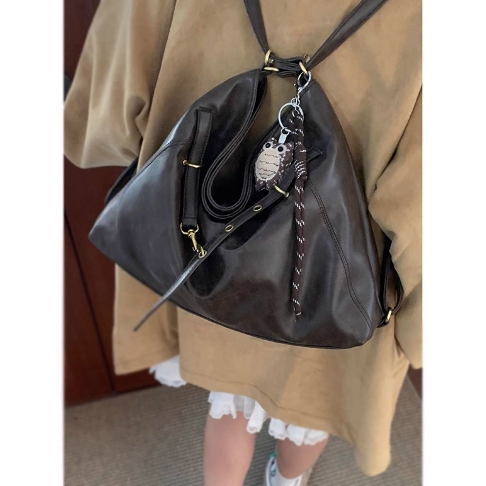 Faux Leather Shoulder Bag with Strap for Women - Chiara