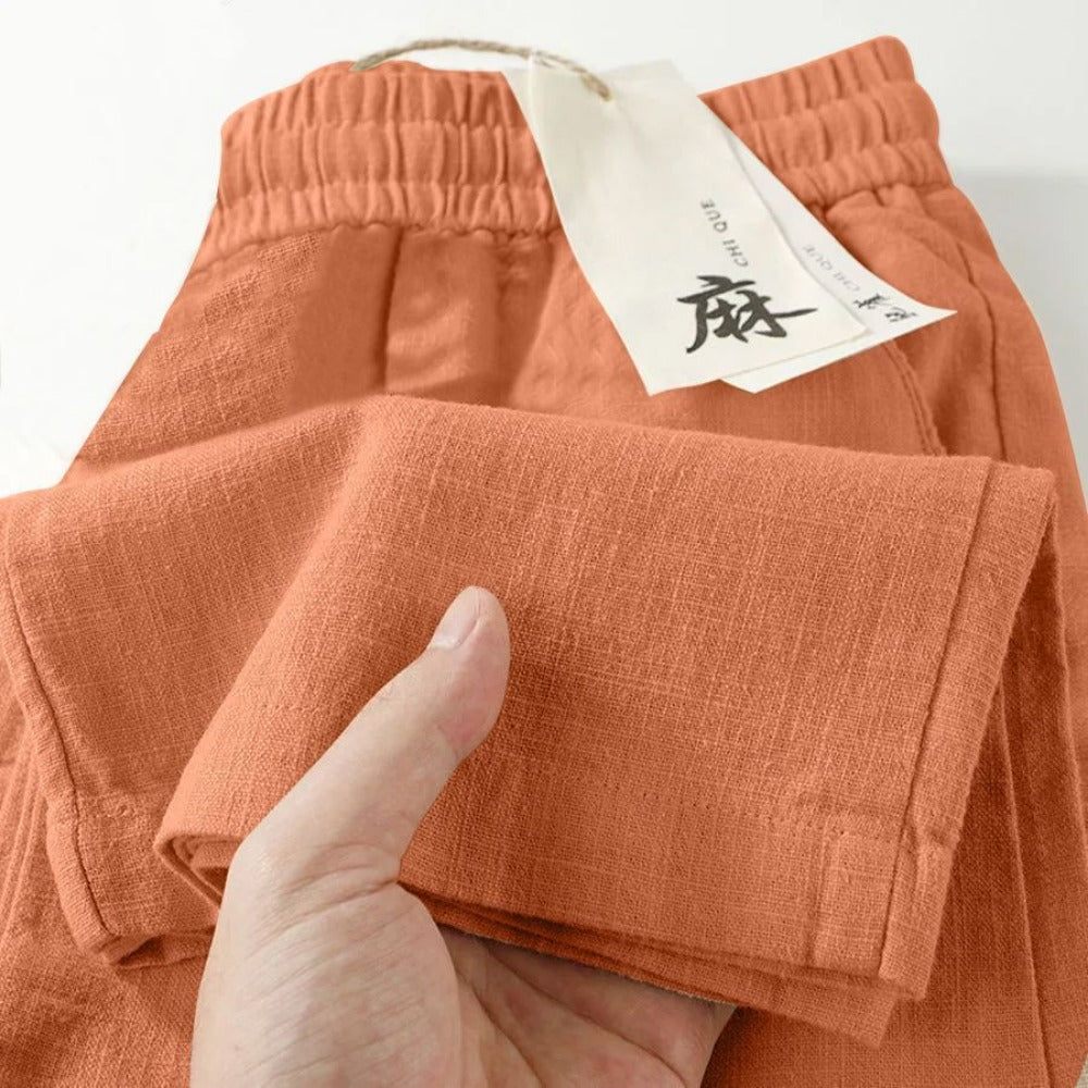 Linen Elastic Waist Pants for Women - Ylenia