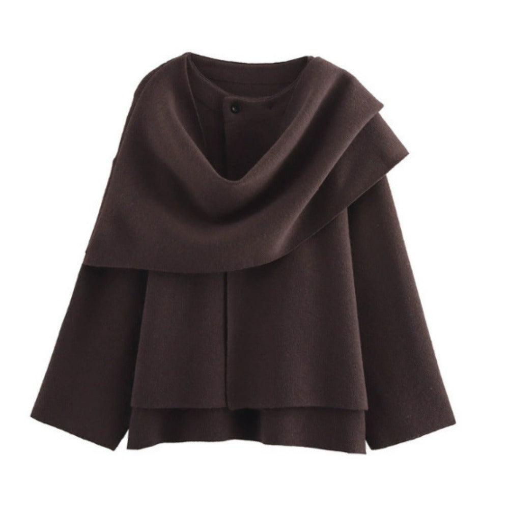 Cape Coat with Scarf Detail for Women - Rosanna