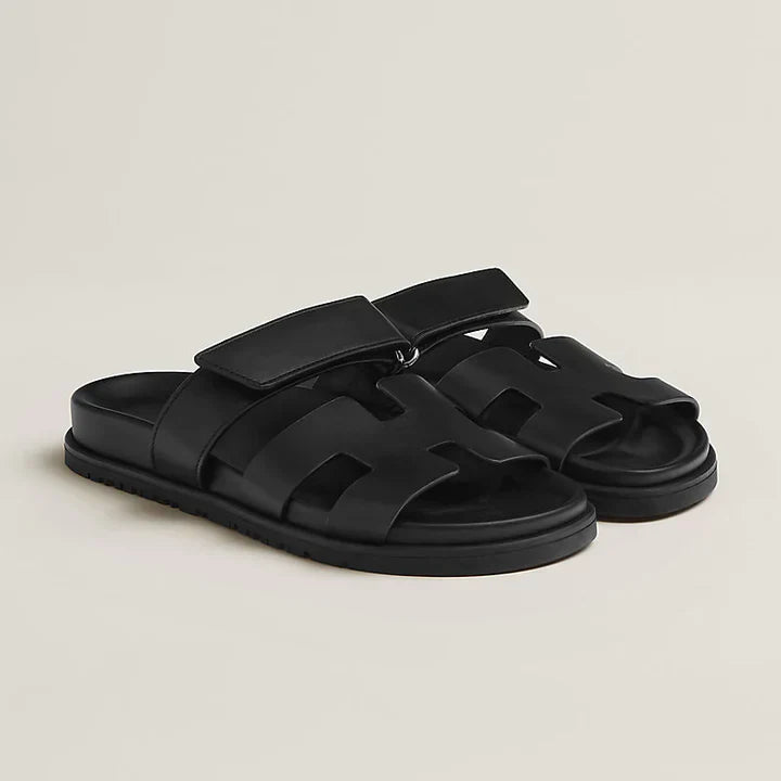 Women's Minimalist Flat H-Band Summer Slide Sandals | Open-Toe
